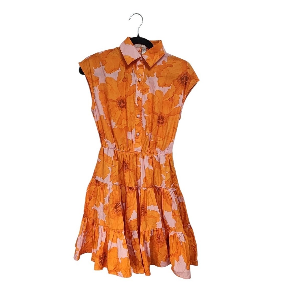 Hutch Floral Mini Dress Womens XXSP Orange New With Tags